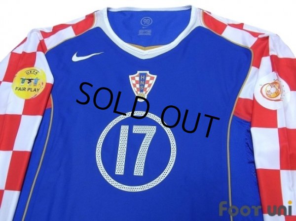 Photo3: Croatia Euro 2004 Away Authentic Long Sleeve Shirt #17 Klasnic UEFA Euro 2004 Patch / Badge Fair Play Patch / Badge (3)