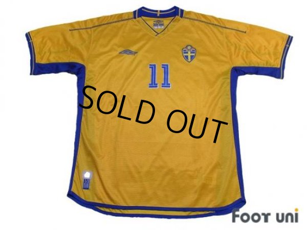 Photo1: Sweden Euro 2004 Home Shirt #11 Larsson (1)