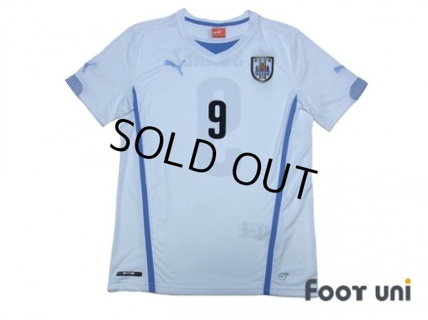 Photo1: Uruguay 2014 Away Shirt #9 L.Suarez (1)