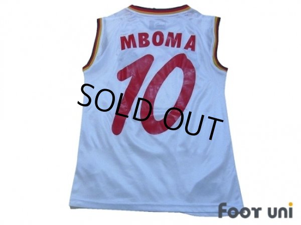 Photo2: Cameroon 2002 Away Sleeveless Shirt #10 Mboma (2)