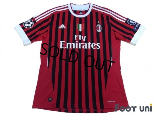 Photo1: AC Milan 2011-2012 Home Shirt #27 Prince Boateng Scudetto Patch/Badge Respect Patch/Badge (1)