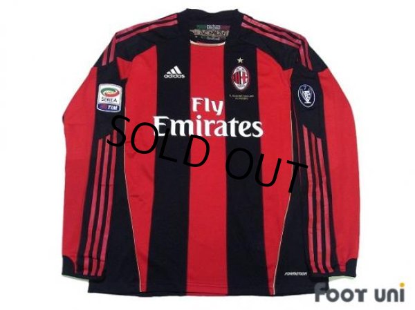 Photo1: AC Milan 2010-2011 Home Player Long Sleeve Shirt #99 Cassano Serie A Tim Patch/Badge (1)