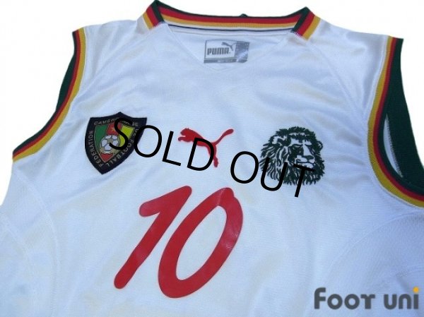 Photo3: Cameroon 2002 Away Sleeveless Shirt #10 Mboma (3)