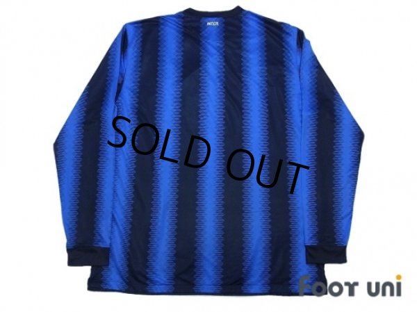 Photo2: Inter Milan 2010-2011 Home Long Sleeve Shirt Scudetto Patch/Badge (2)
