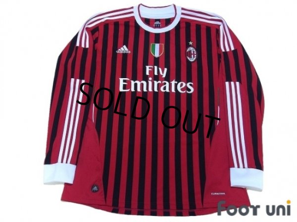Photo1: AC Milan 2011-2012 Home Long Sleeve Shirt #9 Inzaghi Scudetto Patch/Badge w/tags (1)