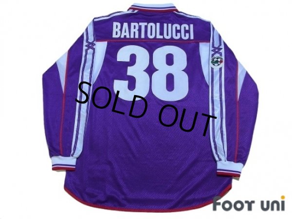 Photo2: Fiorentina 2001-2002 Home Long Sleeve Shirt #38 Bartolucci Lega Calcio Patch/Badge + Coppa Italia Patch/Badge (2)