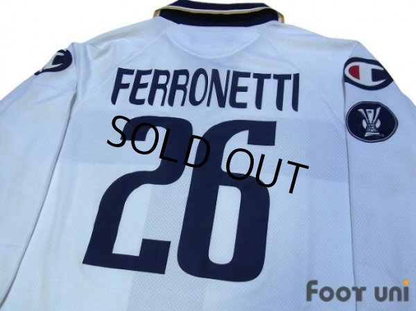 Photo4: Parma 2004-2005 Home Long Sleeve Shirt #26 Ferronetti UEFA Cup Patch/Badge (4)
