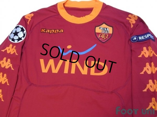 Photo3: AS Roma 2010-2011 Home Long Sleeve Shirt #10 Totti Champions League Patch/Badge + Respect Patch/Badge (3)