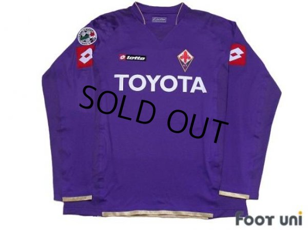 Photo1: Fiorentina 2007-2008 Home Player Long Sleeve Shirt #10 Mutu Lega Calcio Serie A Patch/Badge (1)