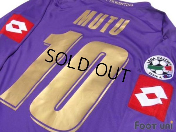 Photo3: Fiorentina 2007-2008 Home Player Long Sleeve Shirt #10 Mutu Lega Calcio Serie A Patch/Badge (3)