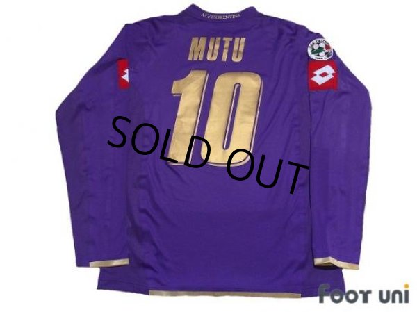 Photo2: Fiorentina 2007-2008 Home Player Long Sleeve Shirt #10 Mutu Lega Calcio Serie A Patch/Badge (2)