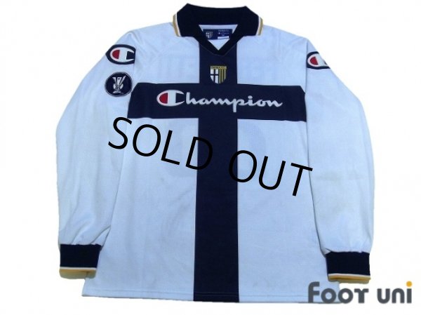 Photo1: Parma 2004-2005 Home Long Sleeve Shirt #26 Ferronetti UEFA Cup Patch/Badge (1)