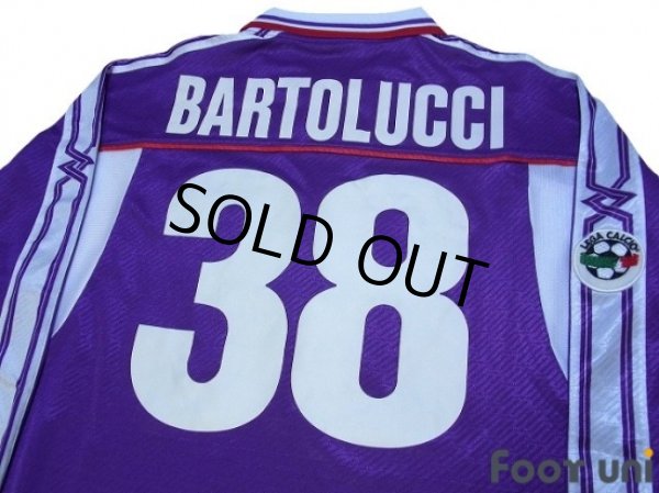Photo4: Fiorentina 2001-2002 Home Long Sleeve Shirt #38 Bartolucci Lega Calcio Patch/Badge + Coppa Italia Patch/Badge (4)