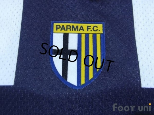Photo6: Parma 2004-2005 Home Long Sleeve Shirt #26 Ferronetti UEFA Cup Patch/Badge (6)