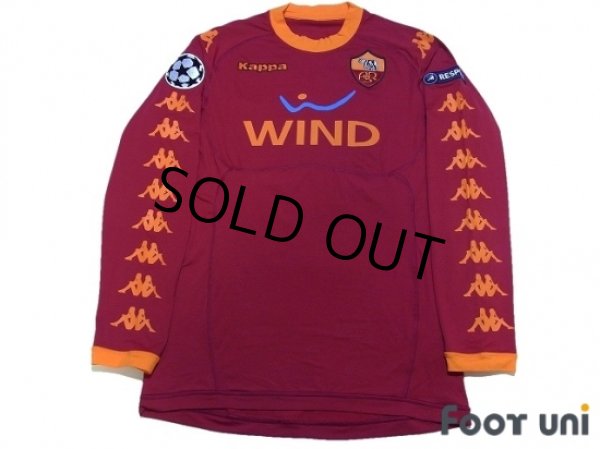 Photo1: AS Roma 2010-2011 Home Long Sleeve Shirt #10 Totti Champions League Patch/Badge + Respect Patch/Badge (1)