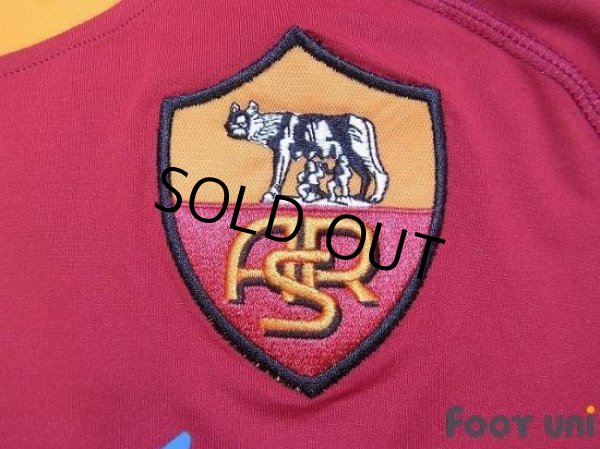 Photo5: AS Roma 2010-2011 Home Long Sleeve Shirt #10 Totti Champions League Patch/Badge + Respect Patch/Badge (5)
