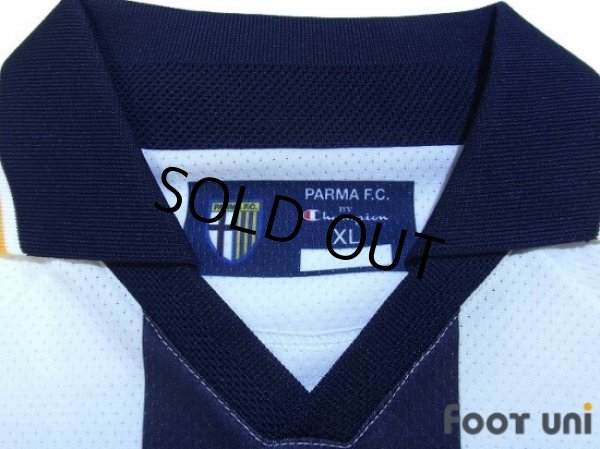 Photo5: Parma 2004-2005 Home Long Sleeve Shirt #26 Ferronetti UEFA Cup Patch/Badge (5)