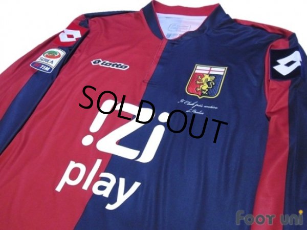 Photo3: Genoa 2013-2014 Home Long Sleeve Shirt #11 Gilardino Serie A Tim Patch/Badge (3)