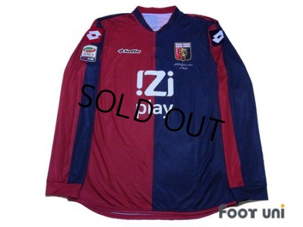 Photo1: Genoa 2013-2014 Home Long Sleeve Shirt #11 Gilardino Serie A Tim Patch/Badge (1)