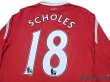 Photo4: Manchester United 2010-2011 Home Long Sleeve Shirt #18 Scholes (4)