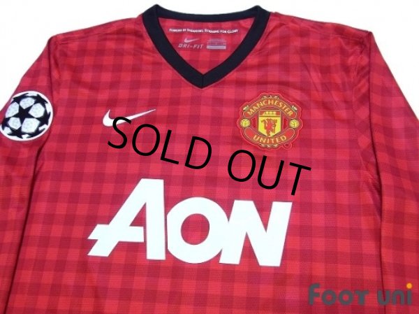 Photo3: Manchester United 2012-2013 Home Long Sleeve Shirt #20 van Persie Champions League Patch/Badge (3)