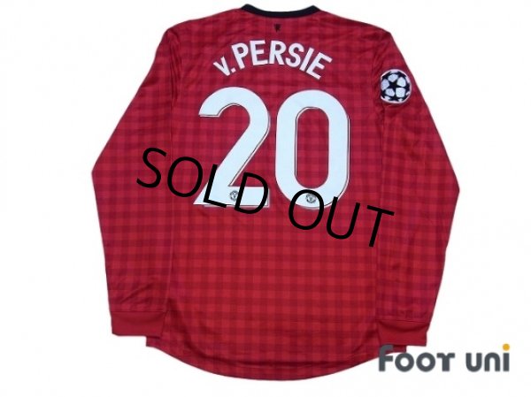 Photo2: Manchester United 2012-2013 Home Long Sleeve Shirt #20 van Persie Champions League Patch/Badge (2)