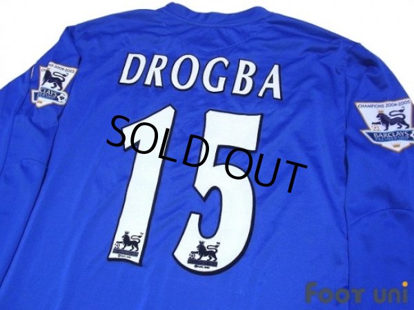 Photo4: Chelsea 2005-2006 Home Long Sleeve Shirt #15 Drogba Champions Barclays Premiership Patch/Badge (4)