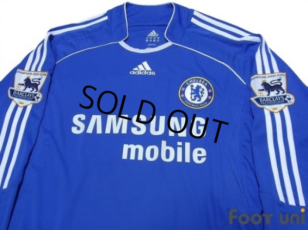 Photo3: Chelsea 2006-2008 Home Authentic Long Sleeve Shirt #11 Drogba Champions Barclays Premiership Patch/Badge (3)
