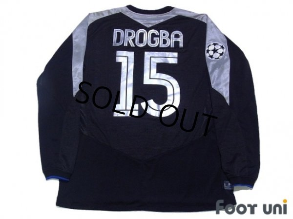 Photo2: Chelsea 2004-2005 Away Long Sleeve Shirt #15 Drogba Champions League Patch/Badge (2)