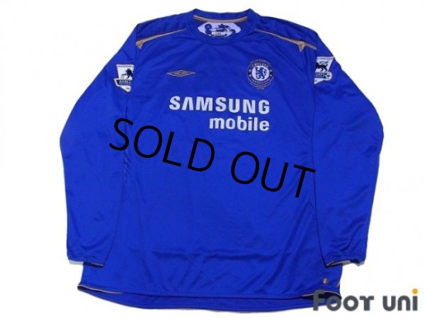 Photo1: Chelsea 2005-2006 Home Long Sleeve Shirt #15 Drogba Champions Barclays Premiership Patch/Badge (1)