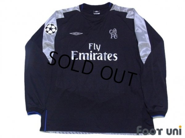 Photo1: Chelsea 2004-2005 Away Long Sleeve Shirt #15 Drogba Champions League Patch/Badge (1)