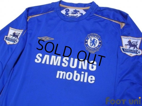 Photo3: Chelsea 2005-2006 Home Long Sleeve Shirt #15 Drogba Champions Barclays Premiership Patch/Badge (3)