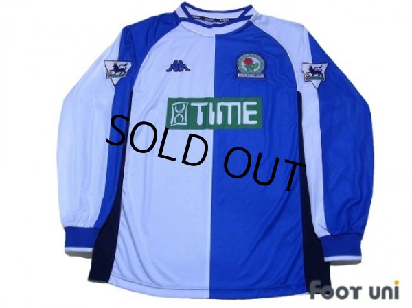 Photo1: Blackburn Rovers 2000-2002 Home Long Sleeve Shirt The F.A. Premier League Patch/Badge (1)