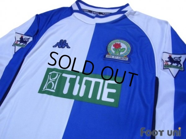 Photo3: Blackburn Rovers 2000-2002 Home Long Sleeve Shirt The F.A. Premier League Patch/Badge (3)