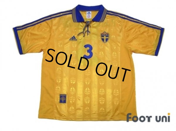 Photo1: Sweden 1998 Home Shirt #3 Patrik Andersson (1)