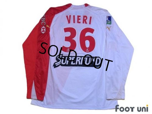 Photo2: AS Monaco 2004-2005 Home Player Long Sleeve Shirt #36 Vieri Ligue 1 LFP Patch/Badge (2)
