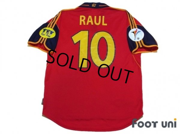 Photo2: Spain Euro 2010 Home Shirt #10 Raul UEFA Euro 2000 Patch Fair Play Patch (2)