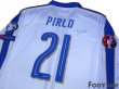 Photo4: Italy Euro 2015 Away Long Sleeve Shirt #21 Pirlo (4)