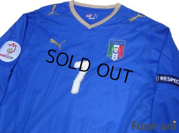 Photo3: Italy Euro 2008 Home Long Sleeve Shirt #7 Del Piero (3)