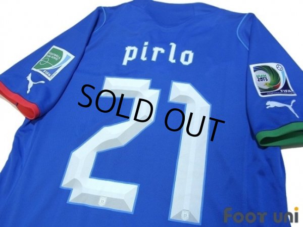 Photo4: Italy 2012 Home Shirt #21 Pirlo FIFA w/Confederations Cup Brazil 2013 Patch (4)