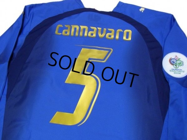 Photo4: Italy 2006 Home Long Sleeve Shirt #5 Cannavaro w/2006 Germany FIFA World Cup Patch (4)