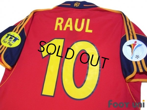 Photo4: Spain Euro 2010 Home Shirt #10 Raul UEFA Euro 2000 Patch Fair Play Patch (4)