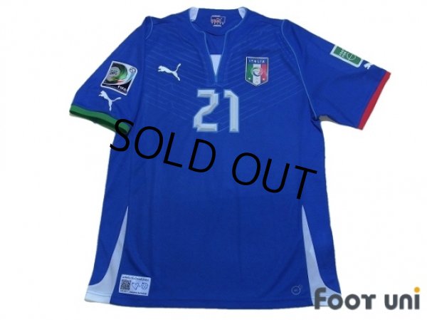 Photo1: Italy 2012 Home Shirt #21 Pirlo FIFA w/Confederations Cup Brazil 2013 Patch (1)