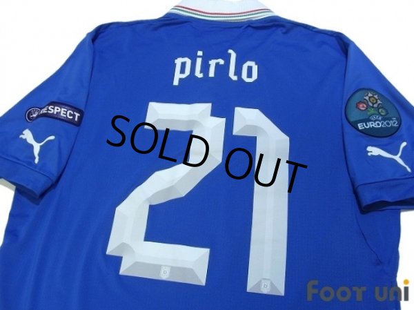 Photo4: Italy Euro 2012 Home Shirt #21 Pirlo UEFA Euro 2012 Patch (4)