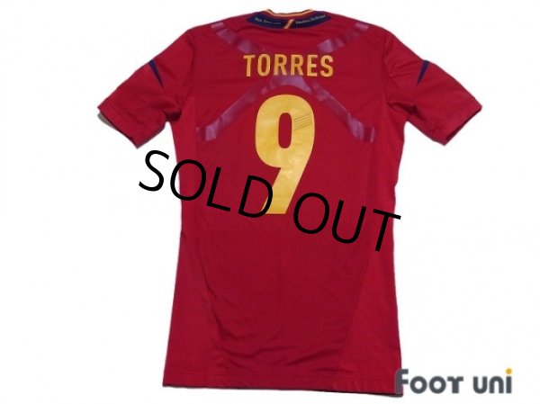 Photo2: Spain 2012 Home Techfit Shirt #9 Torres UEFA Euro 2008 Champions Patch (2)