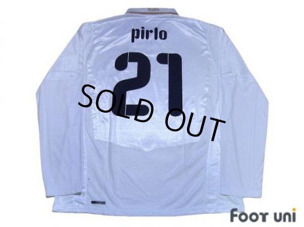 Photo2: Italy 2008 Away Long Sleeve Shirt #21 Pirlo (2)
