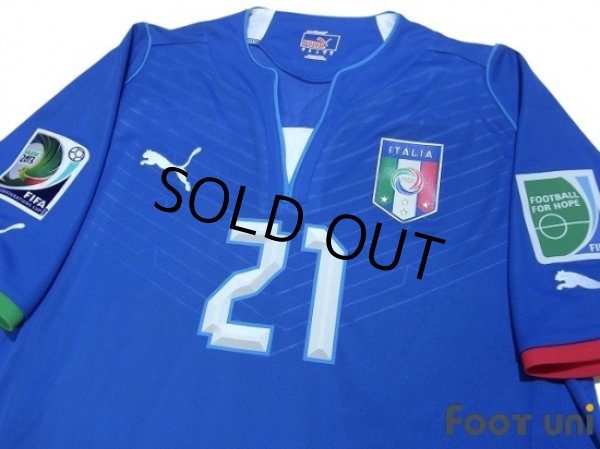 Photo3: Italy 2012 Home Shirt #21 Pirlo FIFA w/Confederations Cup Brazil 2013 Patch (3)