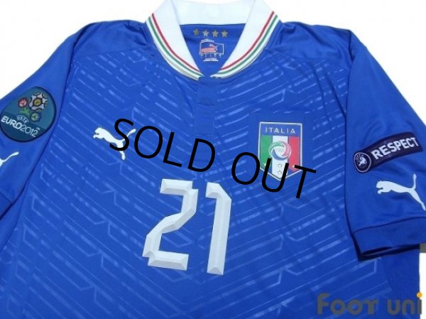 Photo3: Italy Euro 2012 Home Shirt #21 Pirlo UEFA Euro 2012 Patch (3)