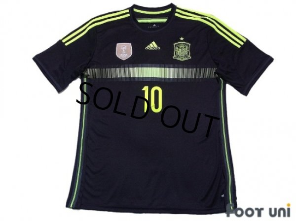 Photo1: Spain 2014 Away Shirt #10 Fabregas 2010 FIFA World Champions Patch (1)