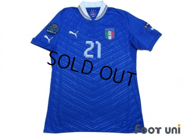 Photo1: Italy Euro 2012 Home Shirt #21 Pirlo UEFA Euro 2012 Patch (1)